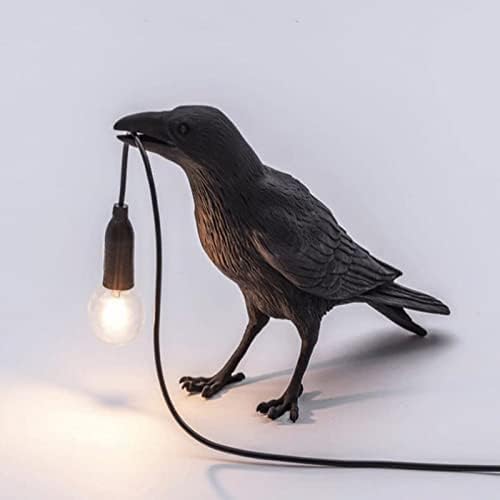 צ ' וידה רייבן אור עורב שולחן מנורות קיר מנורת הוביל הנורה כמו בחיים ציפורים פמוט קיר מנורת אור שרף קישוט
