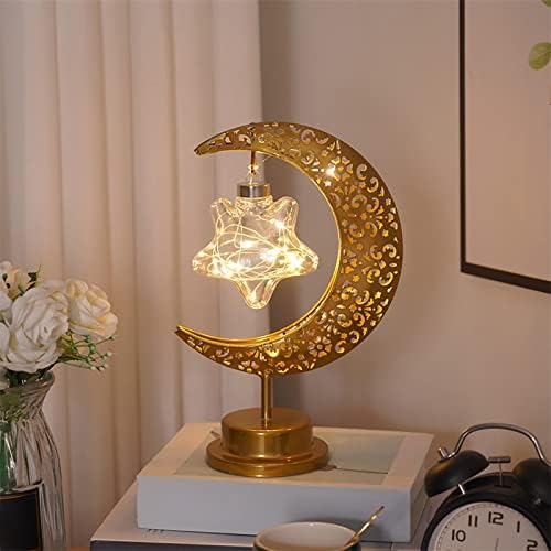 EDTO LED LED מנורה ירח מנורה מנורה מנורה פסטיבל מוסלמי מנורה דקורטיבית מנורת שולחן חדר שינה מנורת
