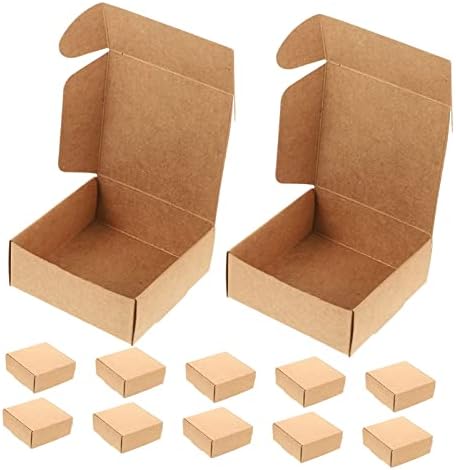 60 יחידות תיבת אריזה קופסאות מתנה מרובעות קישוט קופסא מתנה נייר קופסאות מתנה קופסא קראפט קופסא אריזת