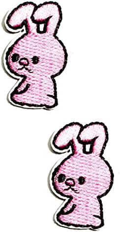 קליינפלוס 2 יחידות. מיני ורוד ארנב תיקוני מדבקת אמנויות קריקטורה קומיקס תיקון סימן סמל תלבושות