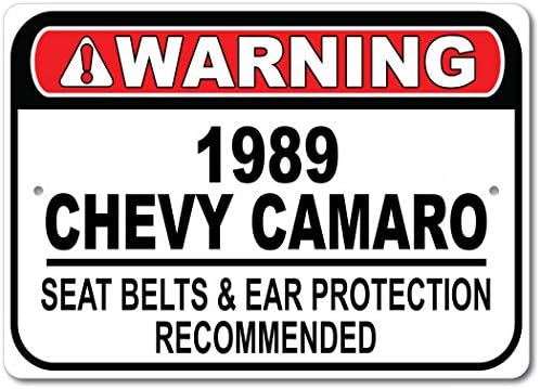 1989 89 חגורת בטיחות שברולט קמארו מומלצת שלט רכב מהיר, שלט מוסך מתכת, עיצוב קיר, שלט מכונית GM - 10x14
