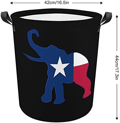 טקסס פיל דגל גדול כביסת מתקפל סל כביסה עמיד אחסון סל צעצוע ארגונית