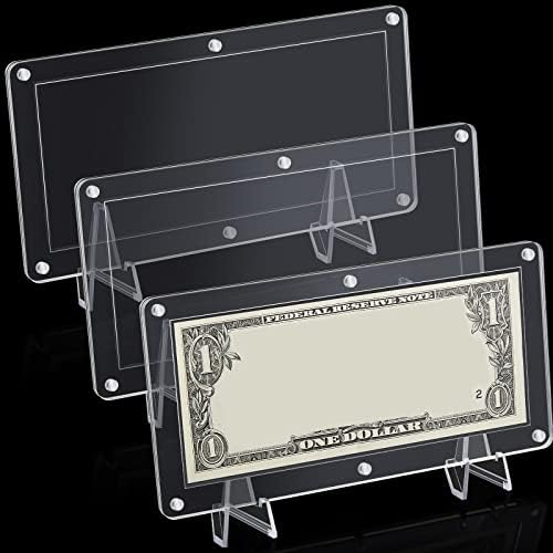 3 יחידות דולר ביל מסגרת מטבע מסגרת תצוגת אקריליק דולר ביל מחזיק עם 6 יחידות תצוגה מחזיק מעמד עבור רגיל