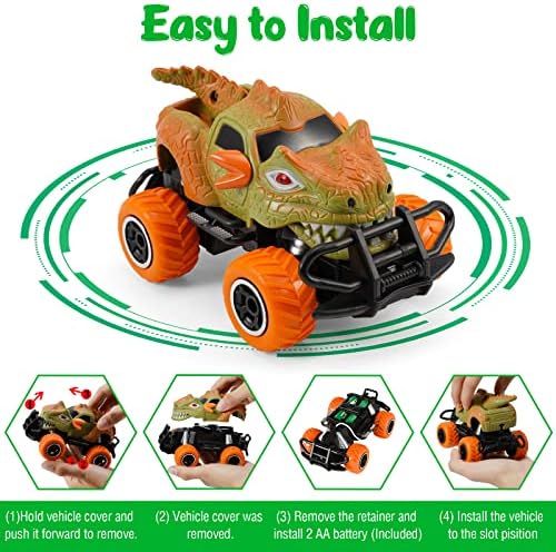 מכונית שלט רחוק של Kizeefun לפעוטות, Mini Monster Truck RC RC לילדים, בנים ובנות עם 1: 43 בקנה מידה, 4 ערוצים,