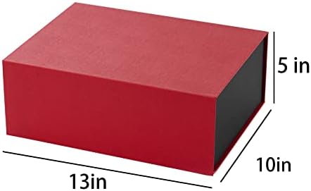 קופסאות מתנה אדומות של Zooyoo עם מכסים 13x10x5 אינץ