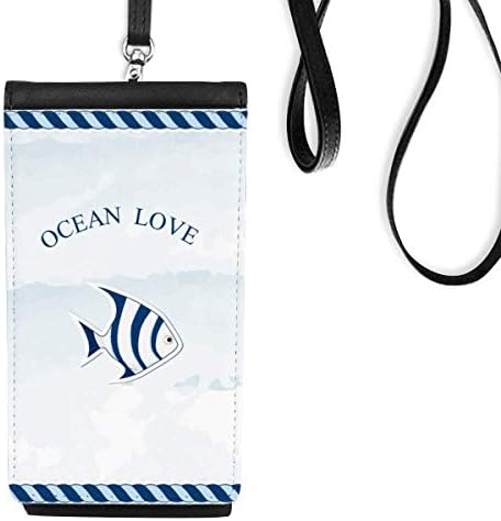 דג טרופי אוקיינוס ​​אוהב שיט ים ארנק טלפון כחול ארנק תלייה כיס נייד כיס שחור