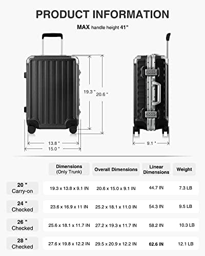 מטען עם אלומיניום מסגרת- מחשב לא רוכסן מזוודה-4 מתכת פינה ללא טרחה נסיעות