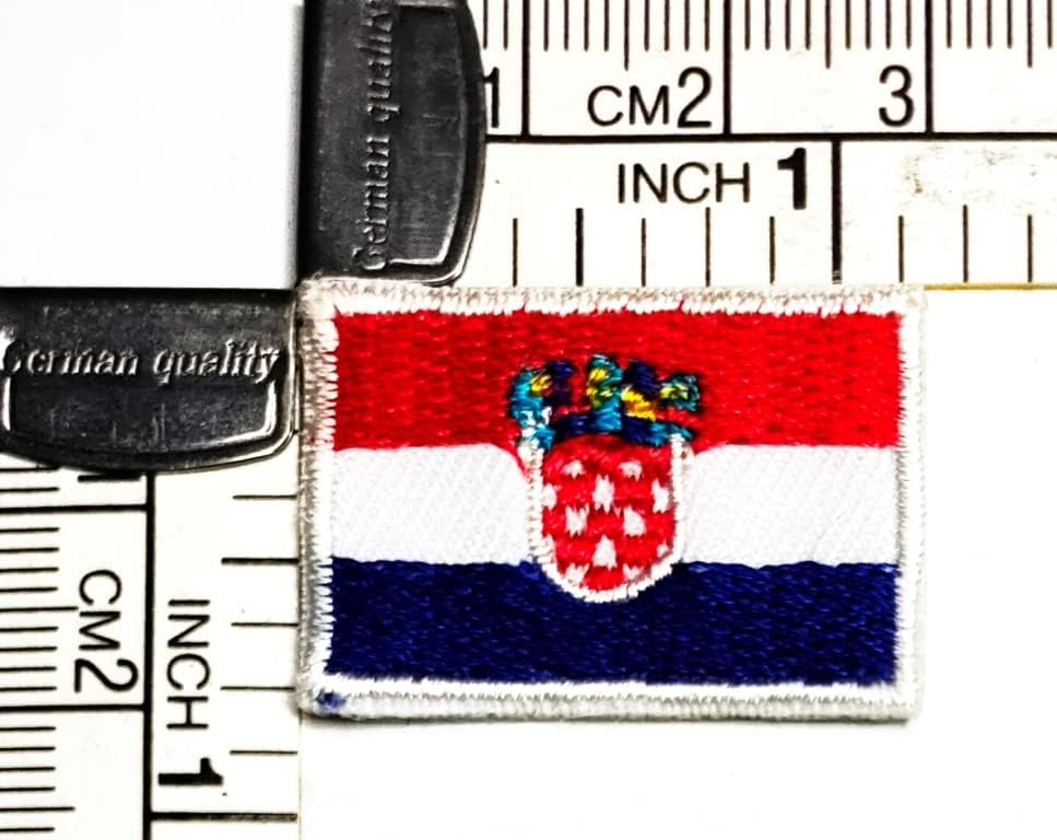 קליינפלוס 2 יחידות. 0. 6 על 1.1 אינץ'. מיני קרואטיה דגל תיקון המדינה דגל רקום אפליקצית סמל אחיד צבאי טקטי