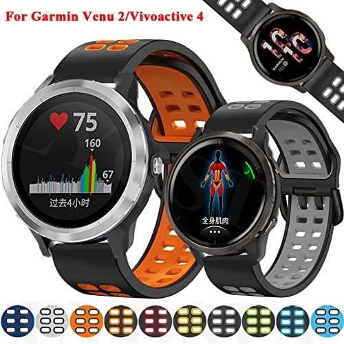 Murve Watchband Sport Strap עבור Garmin Venu 2 /vivoactive 4 צמיד Silicone צמיד סיליקון