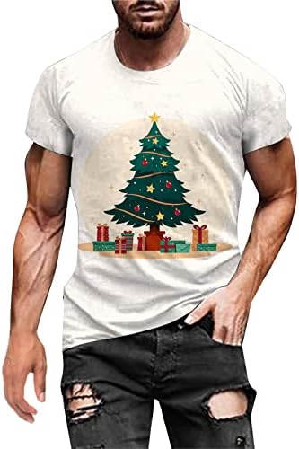 גברים סתיו חורף חורף שרוול מזדמן שרוול קצר חג המולד 3D מודפס חולצות T אופנה חולצה עליונה סתיו סתיו