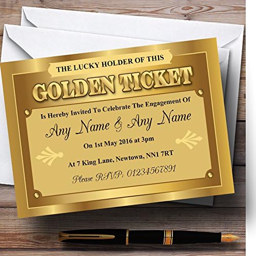 הזמנות למסיבות אירוסין בהתאמה אישית של כרטיס זהב