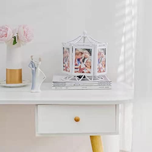 מסגרת תמונה של גלגל פריס סיבוב לבן, מסגרת צילום משפחתית בהתאמה אישית עבור 12 תמונות עיצוב בית מתנות ליום הולדת