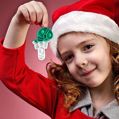 32 יחידות חג המולד מיני פופ מחזיק מפתחות צעצועים לקשקש, צעצוע של מיני פופ פופ חג המולד צעצוע, סיליקון מיני