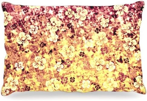 Kess inhouse ebi Emporium כוח פרחים בצהוב מיטת כלבים נצנצים כתומים, 30 על 40 אינץ '