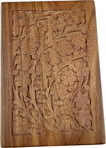 ארגזים עתיקים של DM ארגזים מעץ - קופסת כד עץ - כד שריפת הלוויה אנושית עם עיצוב מגולף ביד