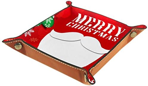 Lyetny Creative חג מולד סנטה אדום מארגן מגש מגש אחסון מיטה מיטה קאדי שולחן עבודה מגש החלפת ארנק מפתח קופסת