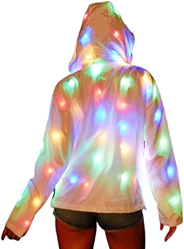 ז'קט LED תלבושות הדלקת קפוצ'ון מעיל פלאש אורות נלהבים למבוגרים ילדים בגדים תלבושת משפחתית גברים מועדון ריקודים