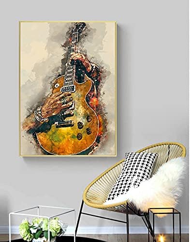 CCN IXMAH סגנון וינטג 'גיטרה אמנות וול תפאורה פוסטר על הקונצרט של בית בר גיטרה אמנות מינימליסטית