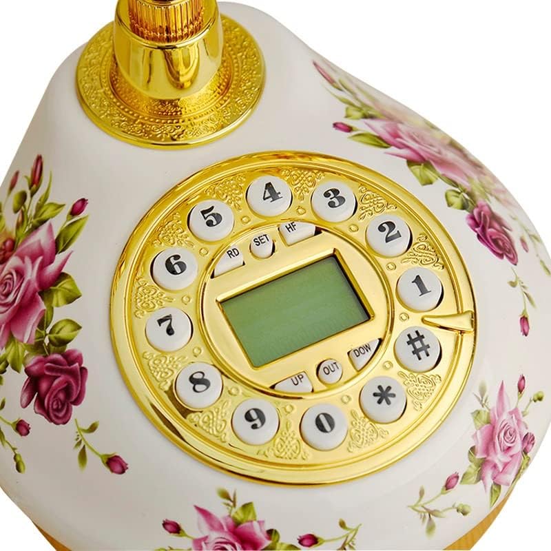 ZSEDP טלפון קווי עתיק עם זיהוי שיחה תאריך שעון התאמה טבעת ללא סוללה טלפון קלאסי למשרד הביתי