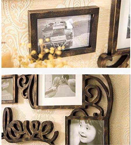 מסגרת קולאז 'קיר קיר בצורת קיר בצורת לב מסגרת קולאז' מסגרת אמנות עם לוח תמונות אהבה