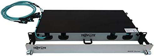 Tripp Lite לוח סיבים טוען מראש, 32.8 רגל/10 מטר, 1U Rackmount, 4x 3x8F MTP/MPO-PC F/F 24F כבלי סיבים מולטי-מוד