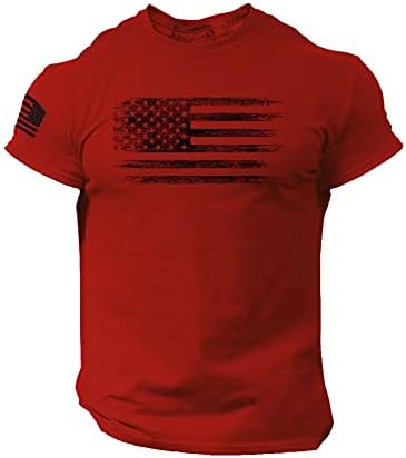 חולצות טריקו פטריוטיות של UBST לגברים, 4 ביולי דגל אמריקה דגל רזה כושר טי חולצת טי קרוואק רטרו שרוול קצר