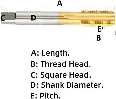 אצטיל מטרי M23 x 1.0 HSS מצופה חוט ישר עם חוט ישר, M23 x 1.0 ממ מצופה טיטניום מכונת חוט ברז יד ימין