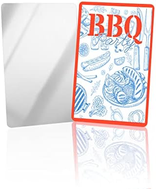 מנגל קומפקטי מראה בתפזורת 4 חבילה כרטיס מראה, סכין ומזלג ירקות לחם כחול יד נמשך אדום קו קטן קומפקטי