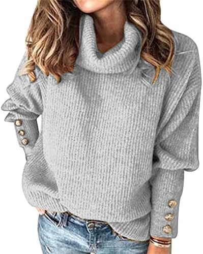 סוודרים נשים סוודר חורף חורף צווארון שרוול ארוך צוואר צוואר גבוה