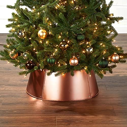 צווארון עץ גימור נחושת עם עיצוב עגול לבסיס עץ חג המולד
