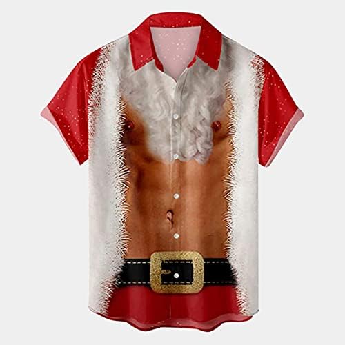 דסודן לחג המולד כפתור מטה חולצות שרוול קצר חג המולד מצחיק סנטה קלאוס הוואי חולצה מסיבת באולינג גרפית חולצות