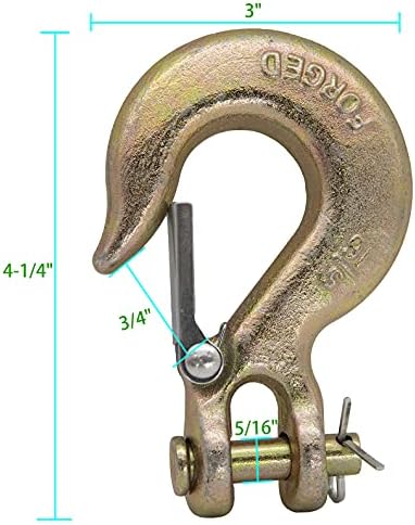 5/16 אינץ קלוויס להחליק וו עם תפס בטיחות, 5/16 גרם 70 שרשרת וו, 5/16 בטיחות וו עם תפס מזויף גרם