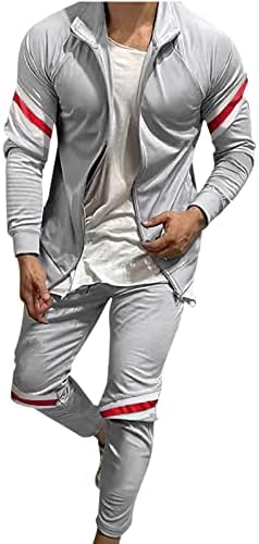 BMISEGM SLIM FIT חליפות לגברים גברים מזדמנים עם שני חלקים חליפות רוכסן כיס רגלן קפוצ'ונים שרוול