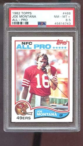 1982 Topps 488 ג'ו מונטנה סן פרנסיסקו 49ers PSA 8.5 כרטיס כדורגל מדורגת NFL - כרטיסי כדורגל לא חתומים