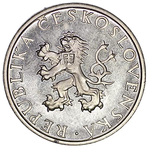 1955 CZ Czechoslovakia KM 42 10 שנים שחרור כסף 10 קורון אודות לא מחולק
