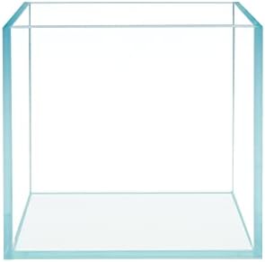 הירו מים מעוקב ללא מסגרת ללא מסגרת כל זכוכית אקווריום, נמוך ברזל ללא מסגרת זכוכית טנק, לבן פילוס מחצלת