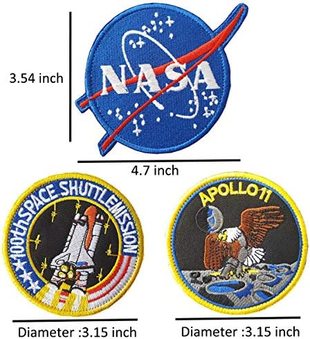 לייטבירד נאסא תיקוני 6 חתיכות, רקום ברזל על / לתפור על שטח תיקוני,ארהב דגל תיקון