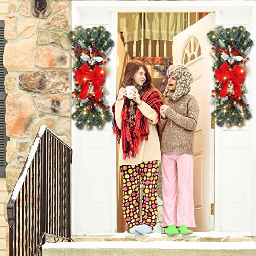זר כדורים מדרגות קדומות אלחוטיות לקצץ זרי חג מולד לחג המולד לדלת הכניסה חלון קיר לחג קיר קישוטי קישוטי
