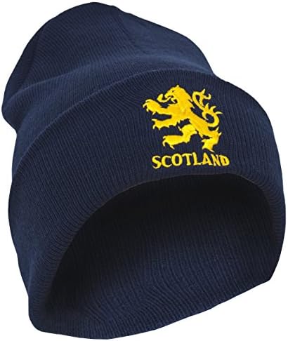 כובע כפת חורף רקום בעיצוב אריה לגברים בסקוטלנד