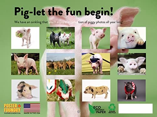 לוח השנה של חזיר לתינוק 2023 לוחות שנה תלויים בקיר חודשי חקלאי חמוד חקלאי מצחיק חזיית חיות חזיית חיזיר