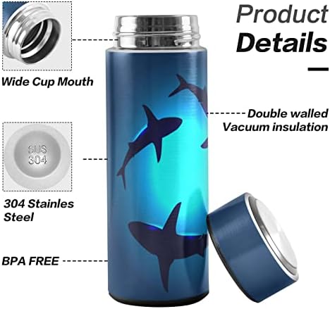 בקבוק מים קטנים קטאקו 12 גרם, כרישי ים כחולים בקבוק מים מבודד לתה קפה מים בקבוק תרמוס לבקבוק תרמוס שימוש