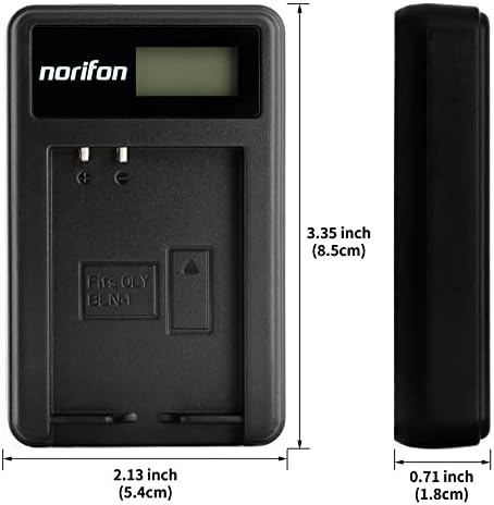 Norifon BLN-1 LCD מטען USB לאולימפוס E-M5, E-P5, OM-D E-M1, OM-D E-M5, PEN E-P5 מצלמה ועוד