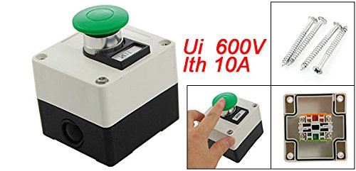 UXCELL® A11090800UX0206 GRN פטריות מתג רגעי תחנת כפתור 660V