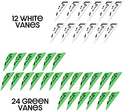 תנומה קשת ציד ירי יעד הלפייר 2 פלסטיק חץ הסכינים, חבילה של 36, 12 לבן / 24 ירוק