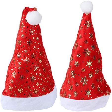 AMOSFUN דקורטיבי כובע קטיפה קצרה מודפסת אספקת פסטיבל ראש לחג המולד למסיבת חג המולד