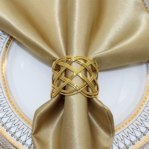XDCHLK מפיות זהב טבעות מתכת טוויסט טוויסט מפית טבעת מפיות לחתונות מסיבת ארוחת ערב.