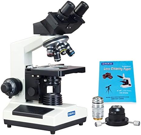 מיקרוסקופ משקפת מתחם 40-1600 עם מעבה שדה כהה שמן + נייר ניקוי עדשות
