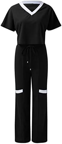 חליפות מכנסיים קטנים של נשים אביב וקיץ צבע אחיד שרוול קצר עליון מכנסי התלקחות מתאימים לשני הלבשה