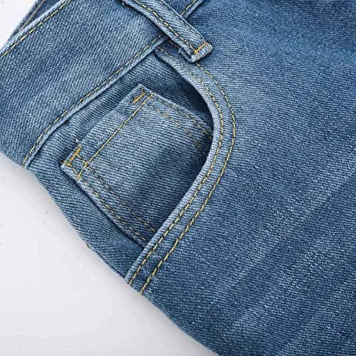 נשים של ג 'ינס מכנסיים קצרים קרע קצר מכנסיים כפתור רוכסן אמצע מותניים נמתח מזדמן כיסים קצר מכנסיים