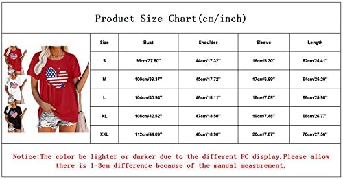 4 ביולי חולצות חולצות לנשים שרוול קצר חולצות טוניקות חולצות דגל אמריקאי כוכבים פסים חולצה פטריוטית למעלה